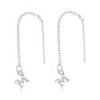 Sterling Silver Initial M Threader Drop Earrings For Discount