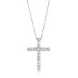 10ct White Gold Diamond Cross Pendant Set with Brilliant Diamonds For Sale