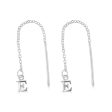 Sterling Silver Initial E Threader Drop Earrings Hot on Sale