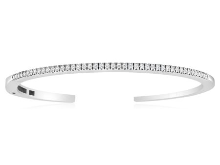 Sterling Silver Cubic Zirconia On Open Bangle Online