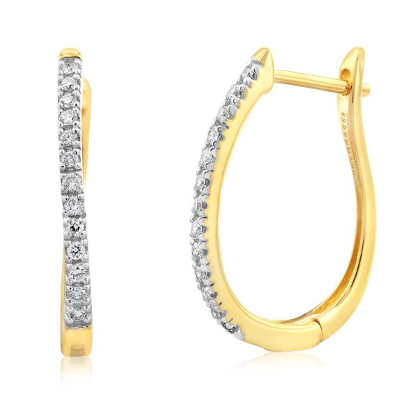 Luminesce Lab Grown 1 4 Carat Diamond Hoop Earring In Gold Plated Silver For Discount