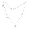 Sterling Silver Cubic Zirconia Leaf And Star Charm 25.4cm Anklet on Sale