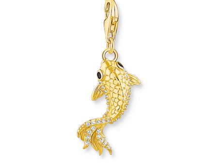 Thomas Sabo Sterling Silver Yellow Gold-Plated Cubic Zirconia Koi Fish Charm Fashion