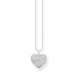 Thomas Sabo Engrav Sterling Silver CZ Heart Disc 40-45cm Chain Supply