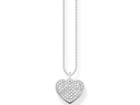 Thomas Sabo Engrav Sterling Silver CZ Heart Disc 40-45cm Chain Supply