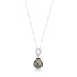 Tahitain Pearl & Zirconia  Sterling Silver Pendant Hot on Sale