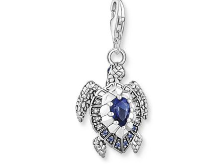 Thomas Sabo Sterling Silver Blue Spinel Turtle Charm For Sale