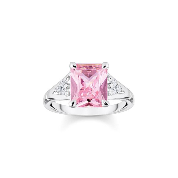 Thomas Sabo Sterling Silver Heritage Pink Cubic Zirconia Cocktail Ring For Cheap