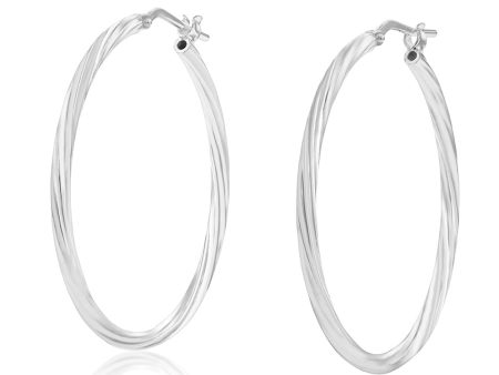 Sterling Silver Twisted 30mm Hoop Earrings Online