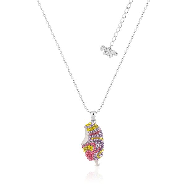 Streets Paddle Pop White Gold Plated Rainbow Crystal Pendant On 45+7cm Chain Supply