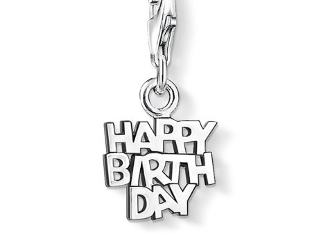 Thomas Sabo Sterling Silver Charm Club Happy Birthday Charm Online Hot Sale