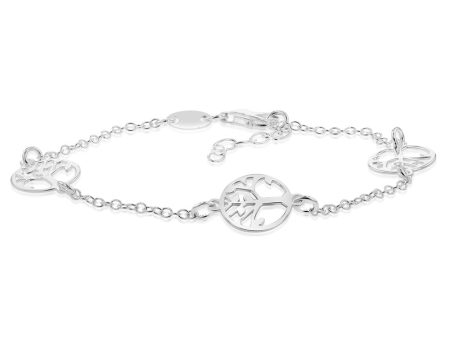 Sterling Silver Tree Of Life 18cm Bracelet Hot on Sale