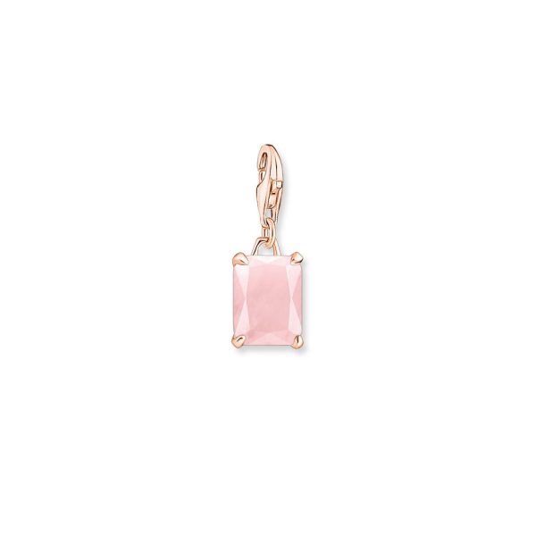 Thomas Sabo Gold Plated Sterling Silver Rose Quartz Jewel Small Pendant Online