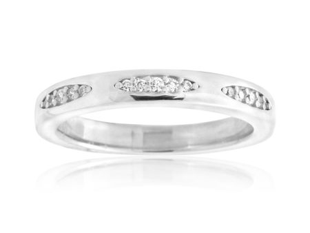 Sterling Silver Zirconia Claw Set Fancy Band For Cheap