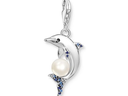 Thomas Sabo Sterling Silver Pearl Dolphin Charm Cheap