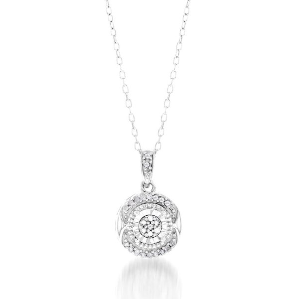 Sterling Silver1 3 Carat Diamond Pendant Earring and Ring Set Chain Included N1 2 Hot on Sale