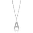 Sterling SilverCubic Zirconia Initial  A  Pendant Online Hot Sale