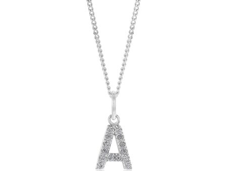 Sterling SilverCubic Zirconia Initial  A  Pendant Online Hot Sale