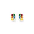 Thomas Sabo Sterling Silver Gold Plated Rainbow Heritage CZ Stud Earrings Online Hot Sale