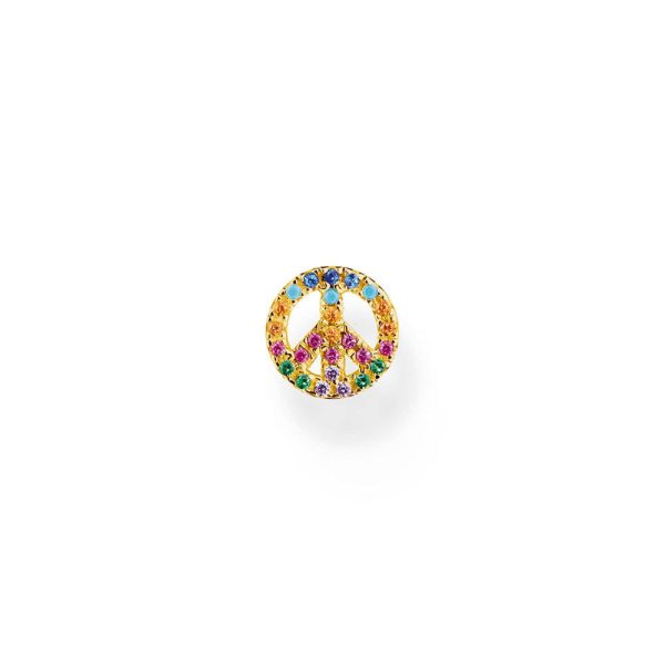 Thomas Sabo Sterling Silver Gold Plated C C  Rainbow Peace Earrings  *1 Earring Only* Discount