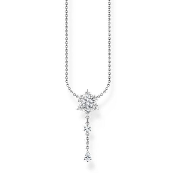 Thomas Sabo Sterling Silver Charm Club Snow Crystal CZ 40-45cm Chain Cheap