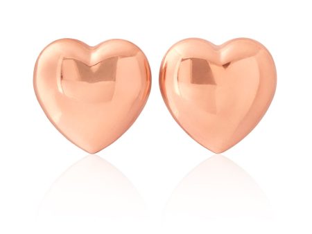 9CT Rose Gold Heart Stud Earring For Discount