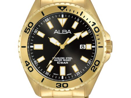 Alba AS9Q38X Active Gold Tone Stainless Steel Mens Watch Sale