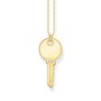 Thomas Sabo Engrav Gold Plated Sterling Silver Round Key CZ on 45-50cm Chain For Discount