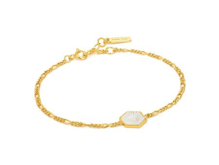 Ania Haie Gold Plated Sterling Silver Wild Soul Compass Emblem Bracelet Online Hot Sale