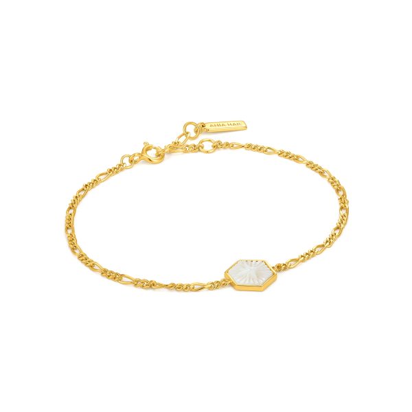 Ania Haie Gold Plated Sterling Silver Wild Soul Compass Emblem Bracelet Online Hot Sale