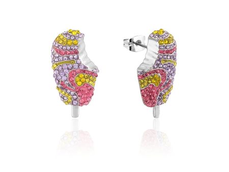 Streets Paddle Pop White Gold Plated Stainless Steel Rainbow Crystal Stud Earrings Sale