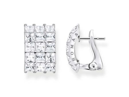 Thomas Sabo Heritage Sterling Silver CZ Curved Stud Earrings Fashion