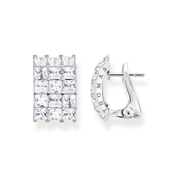 Thomas Sabo Heritage Sterling Silver CZ Curved Stud Earrings Fashion