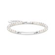 Thomas Sabo Engrav Sterling Silver Fresh Water Pearl 16-19cm Bracelet Supply