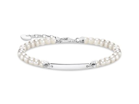 Thomas Sabo Engrav Sterling Silver Fresh Water Pearl 16-19cm Bracelet Supply