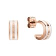 Daniel Wellington Rose Gold And Stainless Steel Two Tone Emalie Stud Earrings Fashion