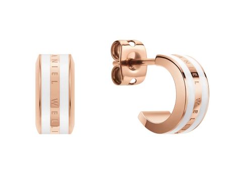 Daniel Wellington Rose Gold And Stainless Steel Two Tone Emalie Stud Earrings Fashion