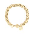 Bronzallure Gold Plated Sterling Silver Bel Links 19.1cm Bracelet Online now