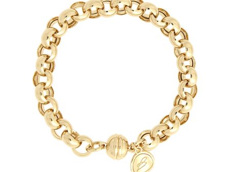 Bronzallure Gold Plated Sterling Silver Bel Links 19.1cm Bracelet Online now