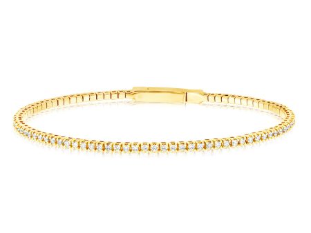 0.95 Carat Diamond Bangle in 14ct Yellow Gold on Sale