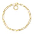 Thomas Sabo Charm Club Yellow Gold Plated Sterling Silver Long Link 18.5cm Bracelet Online now