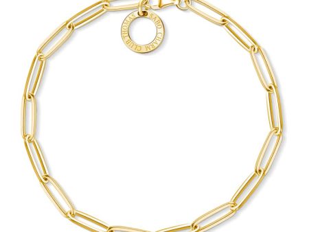 Thomas Sabo Charm Club Yellow Gold Plated Sterling Silver Long Link 18.5cm Bracelet Online now