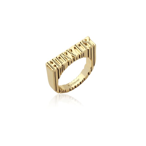 Streets Bubble O Bill Gold Plated Stainless Steel Howdy Ring, Size  N 1 2  Online now