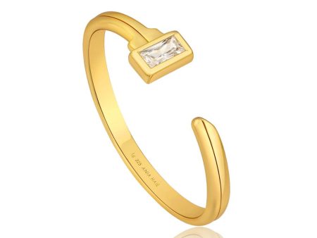 Ania Haie Gold Plated Sterling Silver Under Lock & Key Adjustable Ring Discount