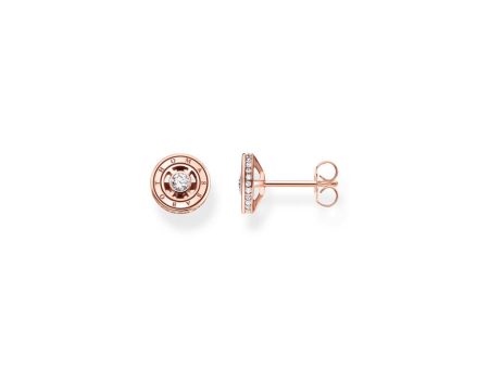 Thomas Sabo Sterling Silver Rose Gold Plated Sparkling Circles CZ Earrings Hot on Sale