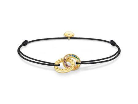 Thomas Sabo Sterling Silver Gold Plated Togather Txtl Rainbow Adjustable Bracelet Sale