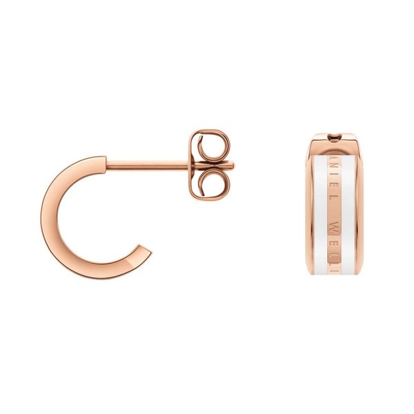 Daniel Wellington Rose Gold And Stainless Steel Two Tone Emalie Stud Earrings Fashion