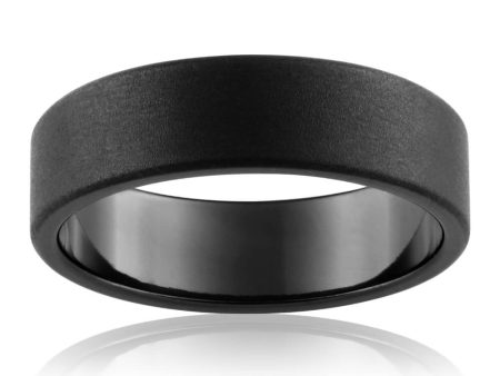 Zirconium 6.5mm Sandblasted Gents Ring Size T U X For Cheap