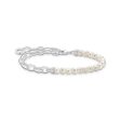 Thomas Sabo Charm Club Sterling Silver Link Chain Fresh Water Pearl 16-19cm Bracelet Fashion