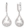 Sterling Silver Zirconia Fancy Drop Earrings Fashion